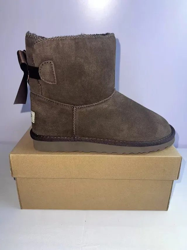 UGG Brown Beige Suede Upper Shearling Lining Snow Boots 3
