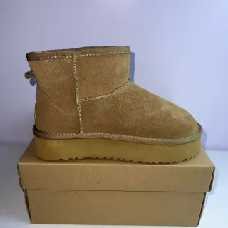 UGG Marrón Ante Superior Plataforma Suela Botas de Nieve