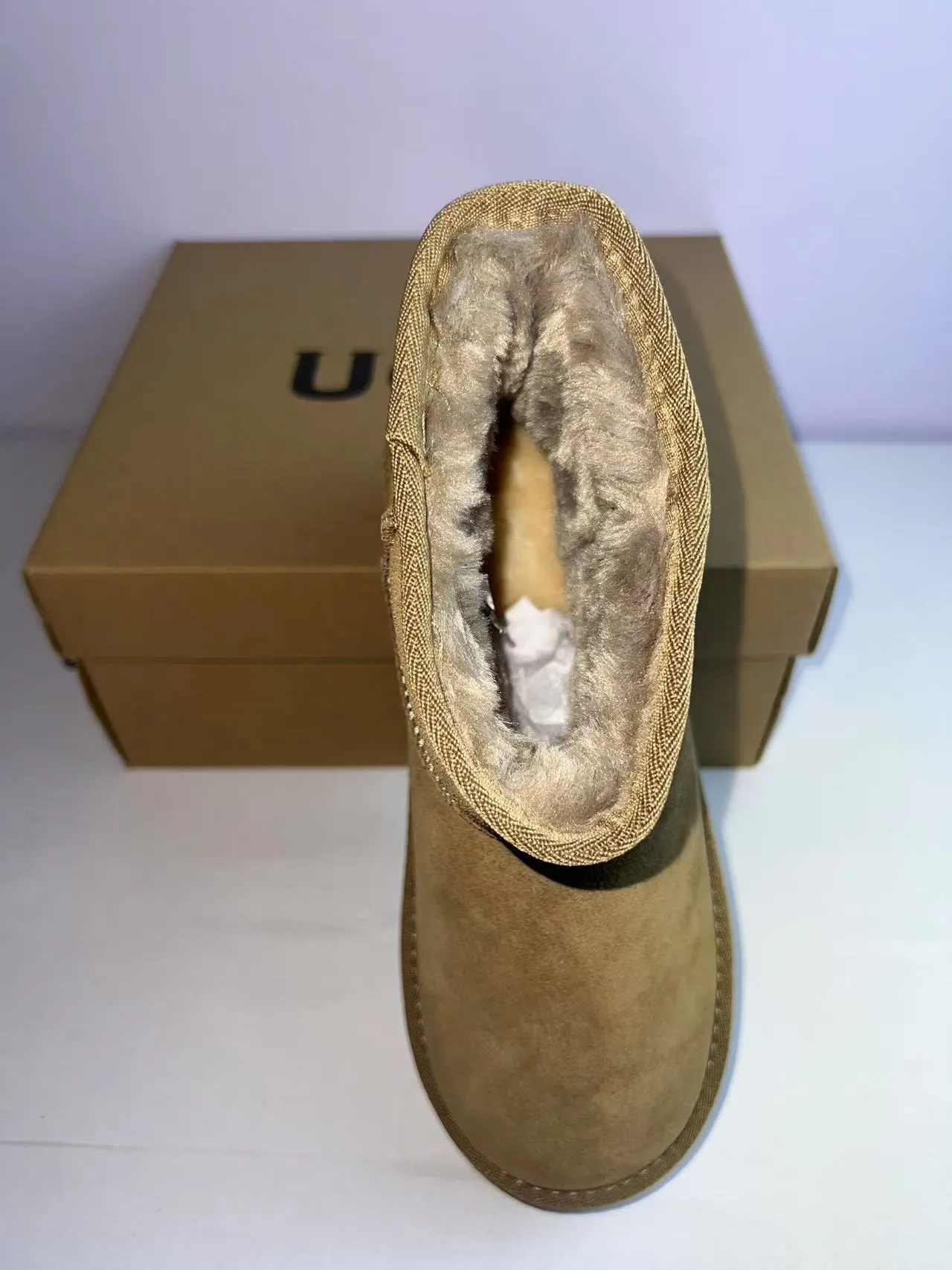 UGG بني سويد أعلى كعب منصة ثلج أحذية 3