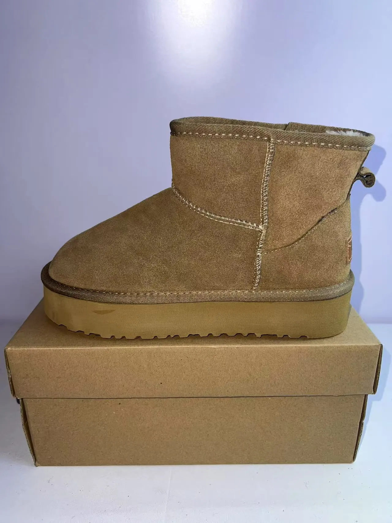 UGG بني سويد أعلى كعب منصة ثلج أحذية 4