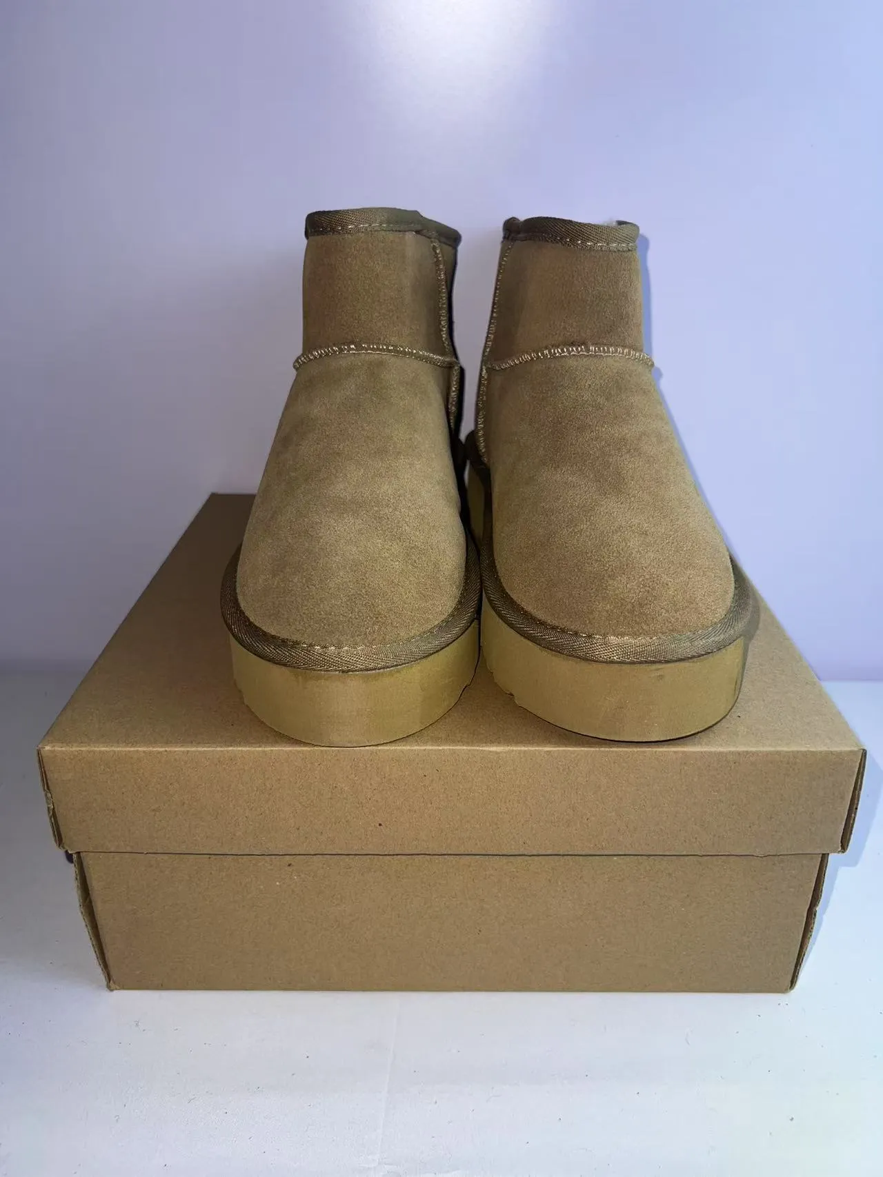UGG بني سويد أعلى كعب منصة ثلج أحذية 6