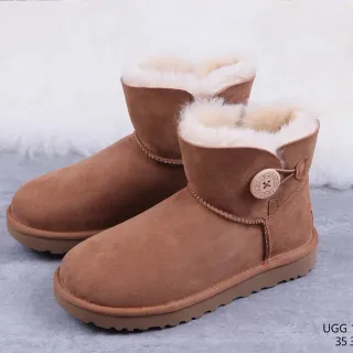 UGG Classic Mini Button Chestnut Suede Ankle Boots