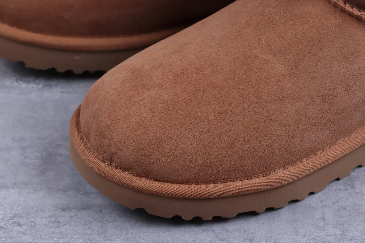 UGG Classic Mini Button Chestnut Suede Ankle Boots 4