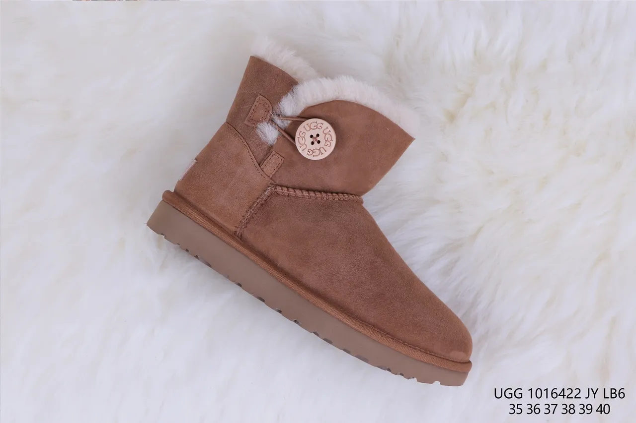 UGG Classic Mini Button Chestnut Suede Ankle Boots 6