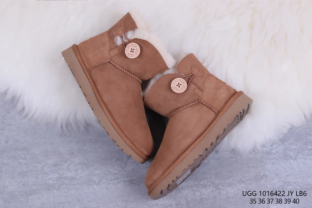 UGG Classic Mini Button Chestnut Suede Ankle Boots 7