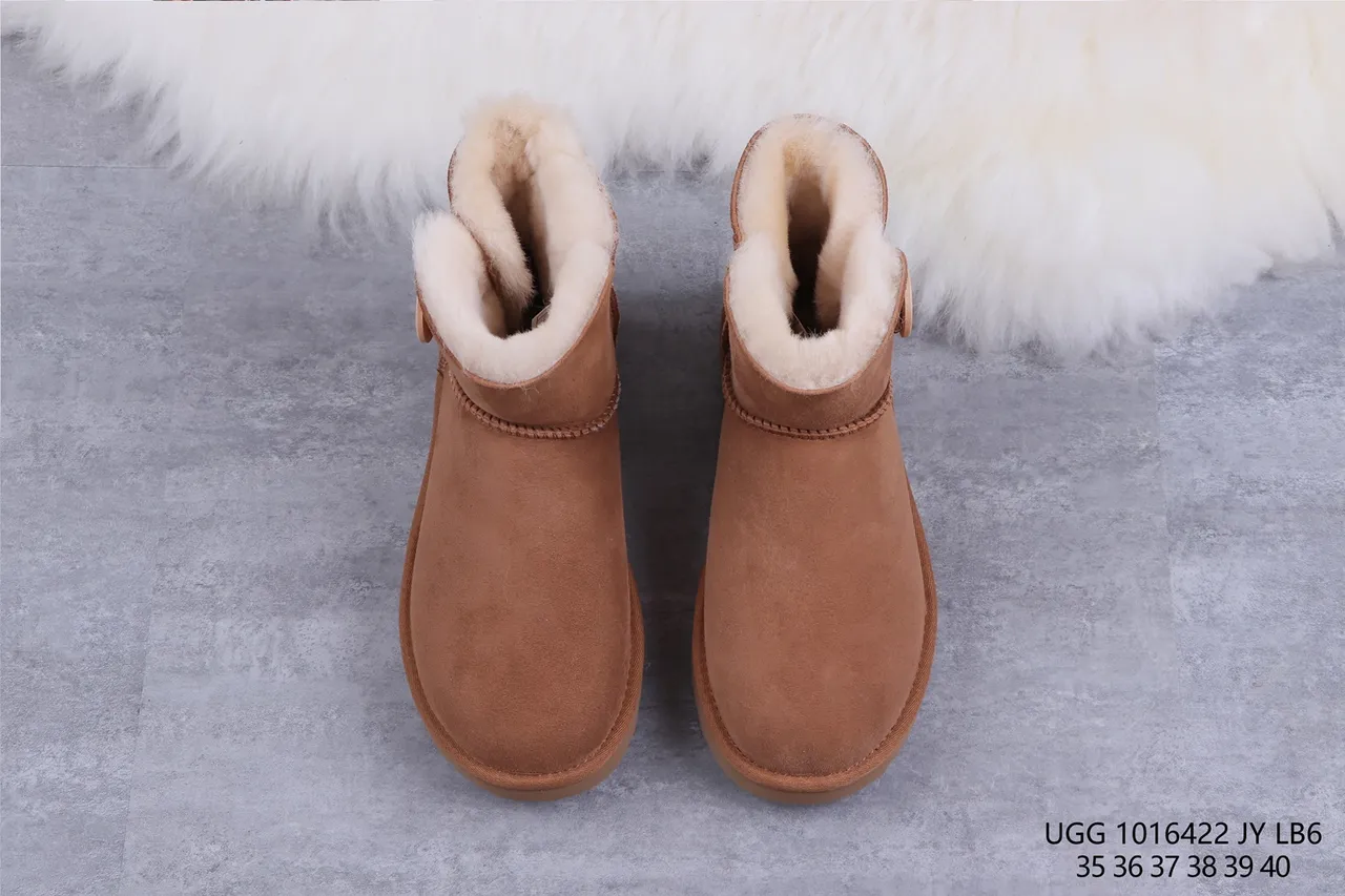 UGG Classic Mini Button Chestnut Suede Ankle Boots 9