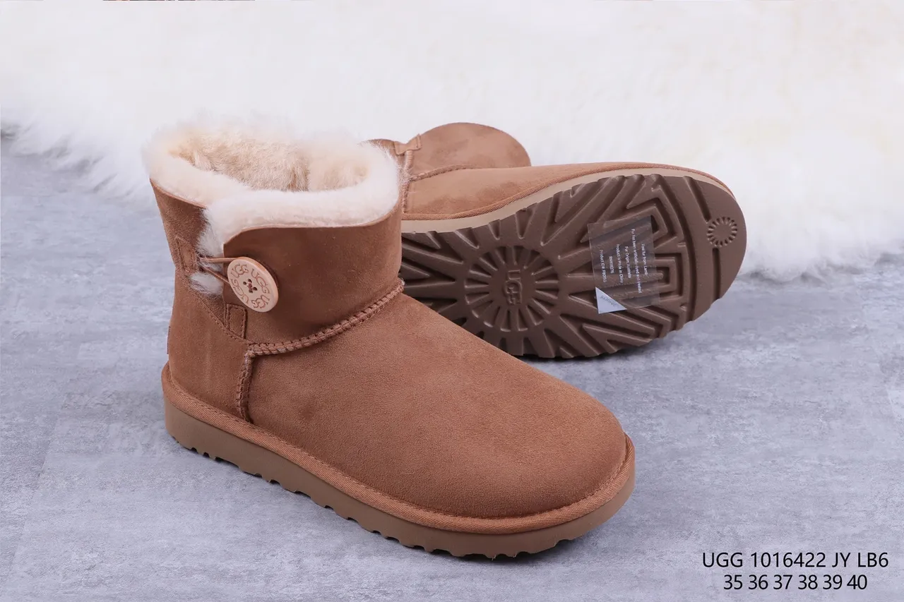 UGG Classic Mini Button Chestnut Suede Ankle Boots 10