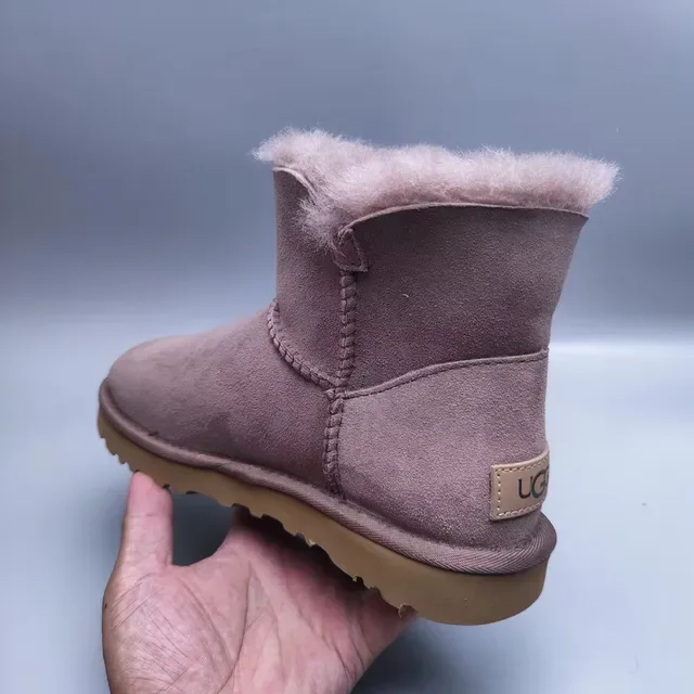 UGG Classic Mini Button Dusty Mauve Ankle Boots 2