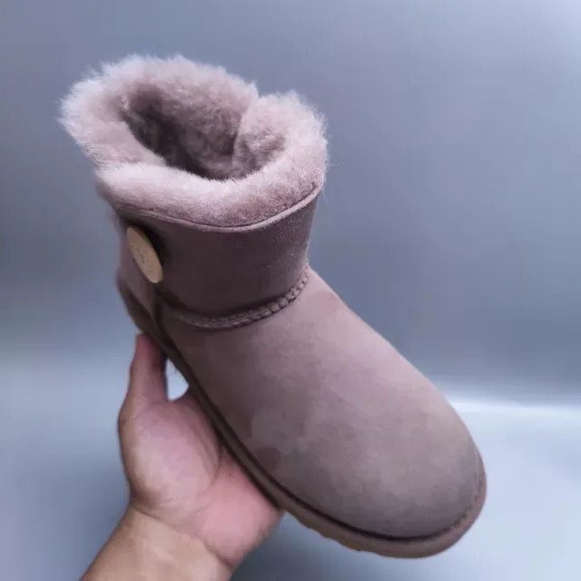 UGG Classic Mini Button Dusty Mauve Ankle Boots 5