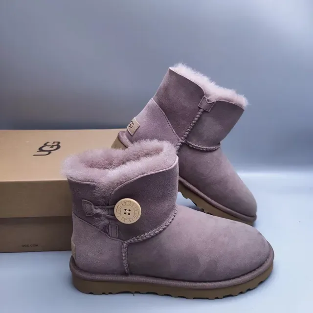 UGG Classic Mini Button Dusty Mauve Ankle Boots 6