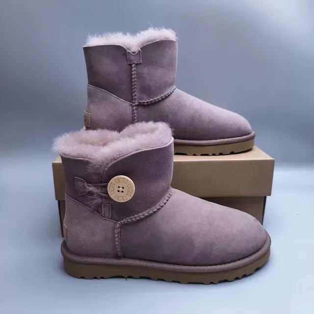 UGG Classic Mini Button Dusty Mauve Ankle Boots 7
