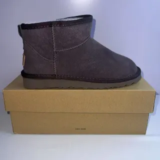 UGG Classic Mini Dark Gray Suede Snow Boots