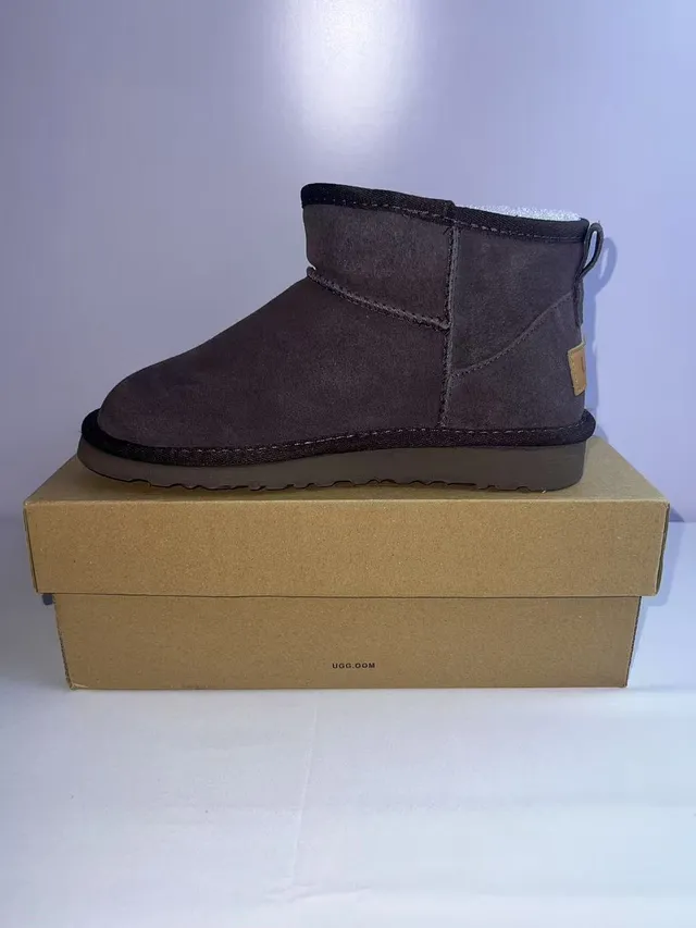 UGG Classic Mini Dark Gray Suede Snow Boots 3