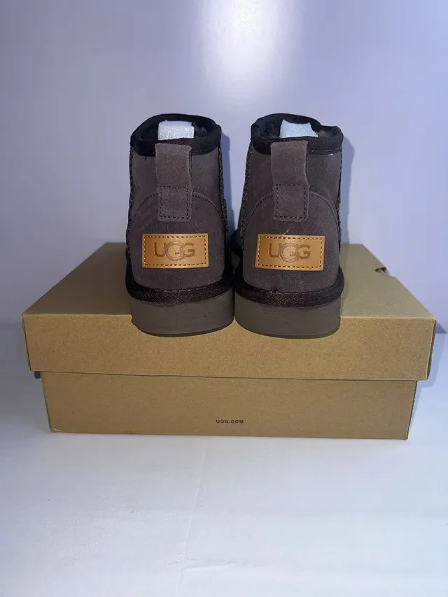 UGG Classic Mini Dark Gray Suede Snow Boots 4
