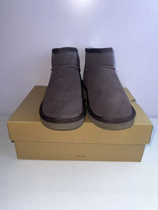 UGG Classic Mini Dark Gray Suede Snow Boots 5