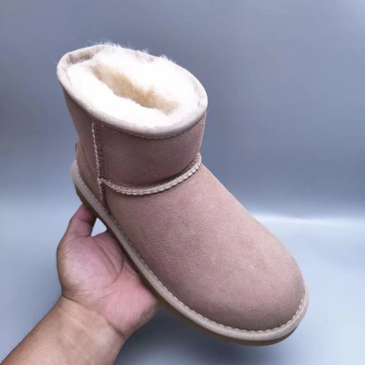 UGG Classic Mini Dusty Rose Suede Snow Boots 6