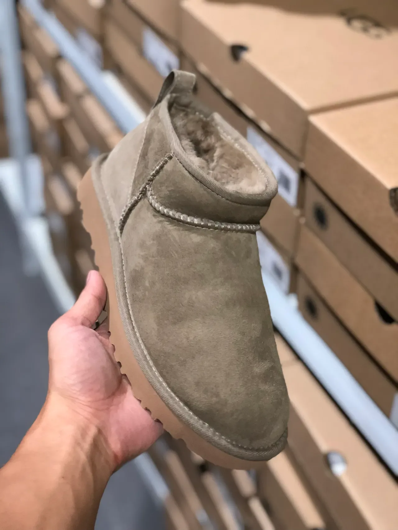 UGG Classic Mini Gray Suede Snow Boots 6