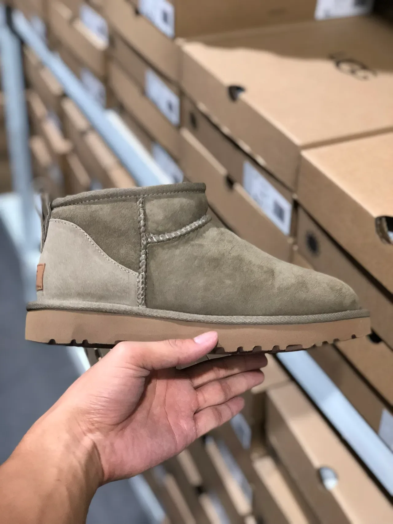 UGG Classic Mini Gray Suede Snow Boots 7