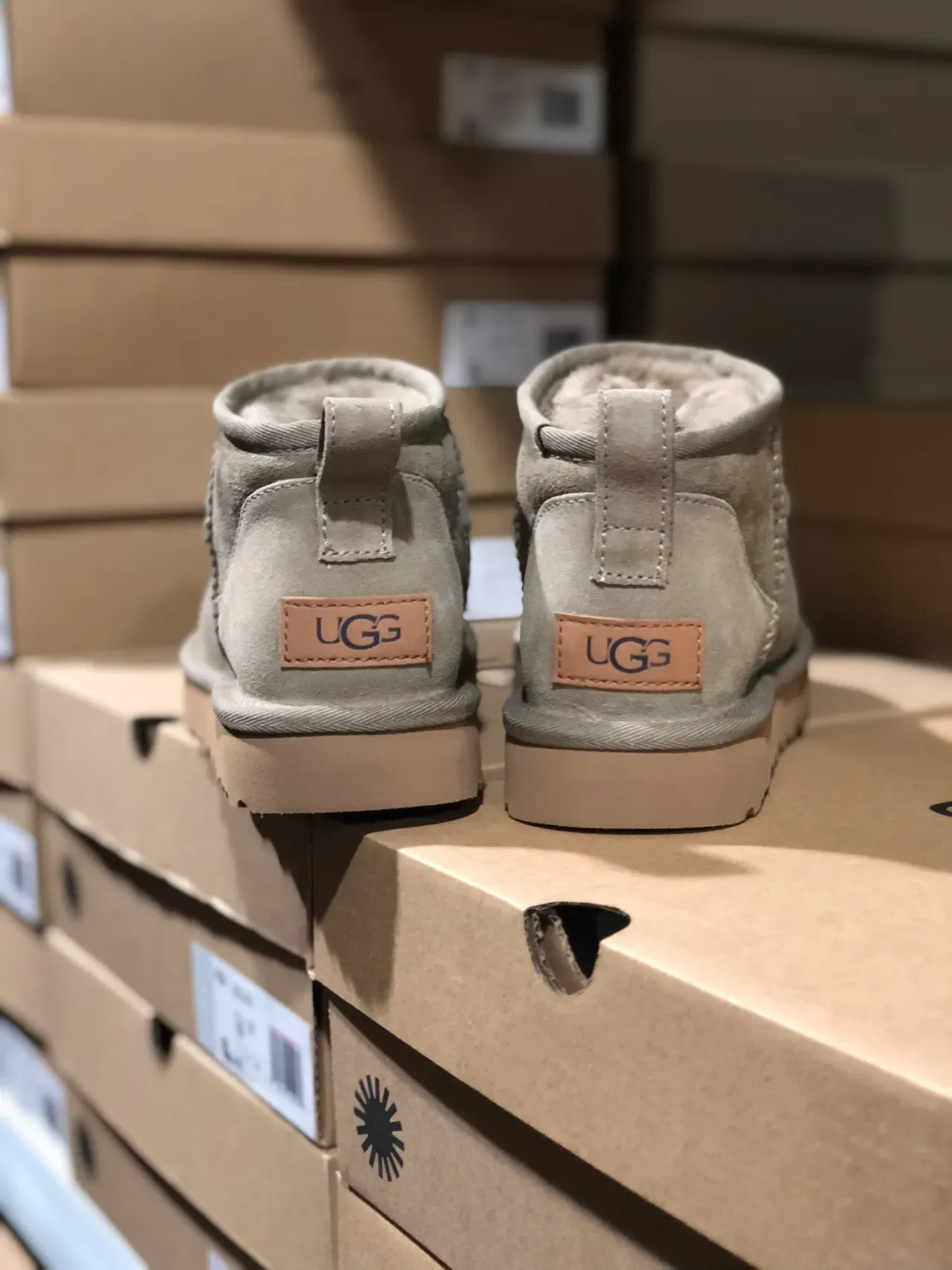 UGG Classic Mini Gray Suede Snow Boots 8