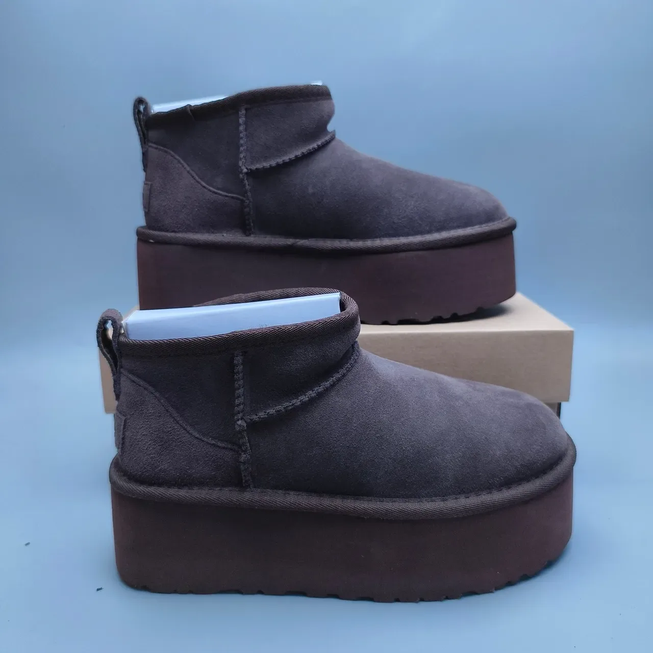 UGG Classic Mini Platform Brown Suede Snow Boots 5