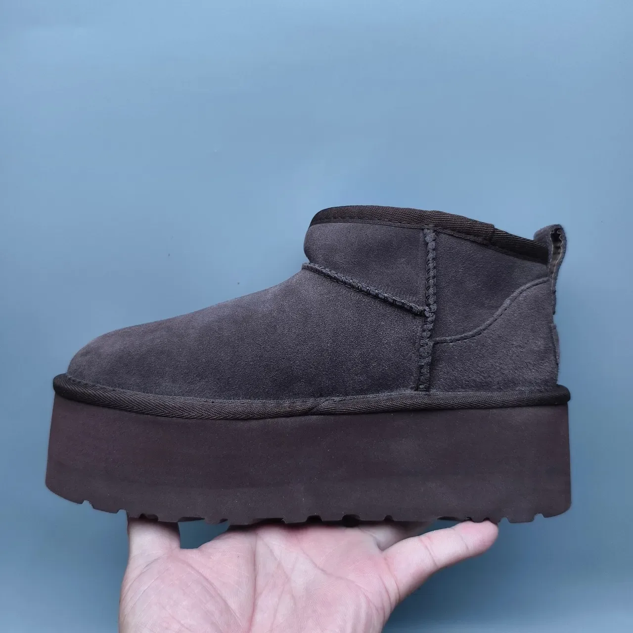 UGG Classic Mini Platform Brown Suede Snow Boots 7