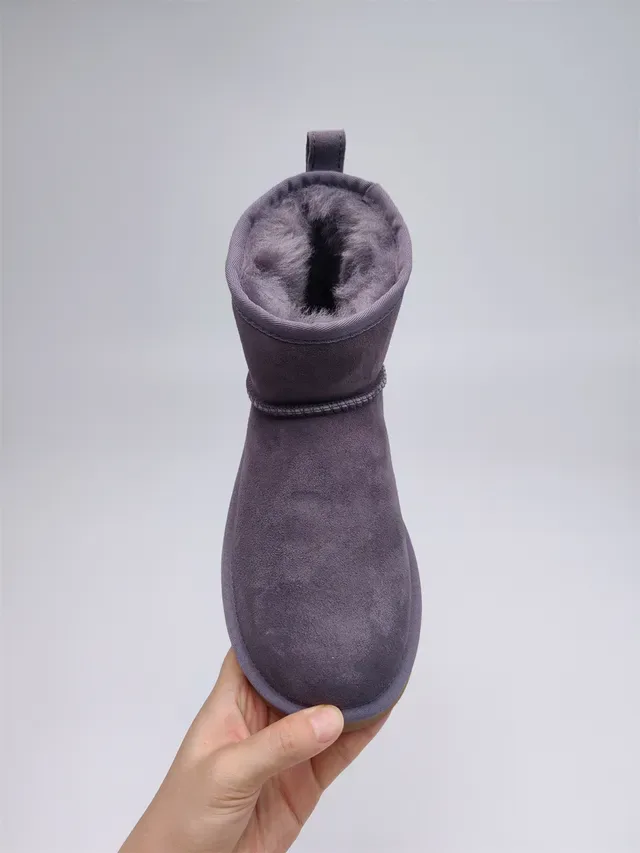 UGG Classic Mini Purple Suede Chain-Trimmed Snow Boots 6