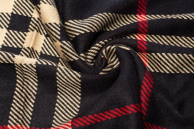 UGG Plaid Black Beige Red Cashmere Scarf 7