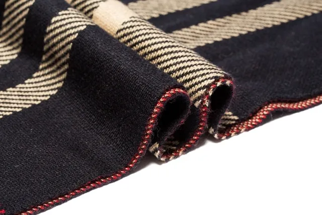 UGG Plaid Black Beige Red Cashmere Scarf 9