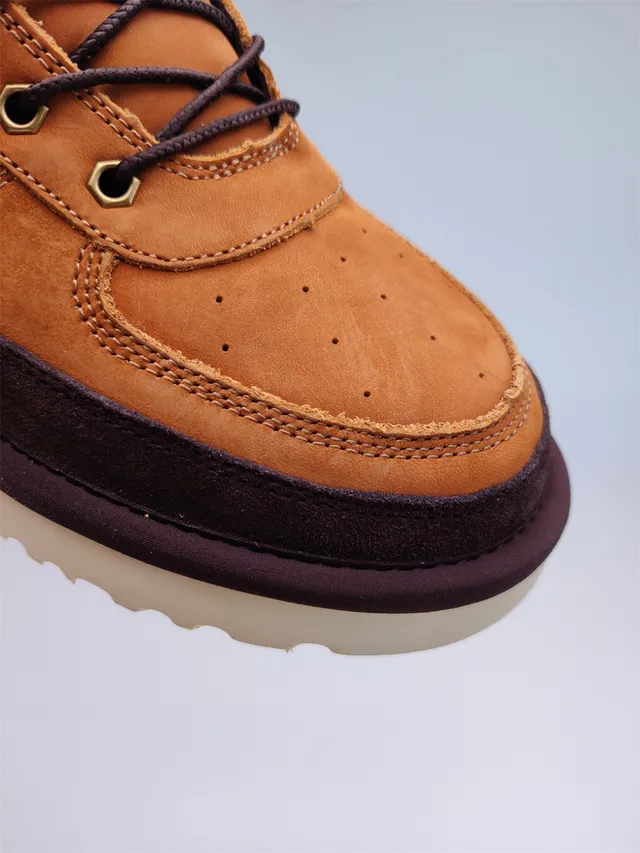 UGG Tan and Burgundy Two-Tone Suede Leather Work Boot 2