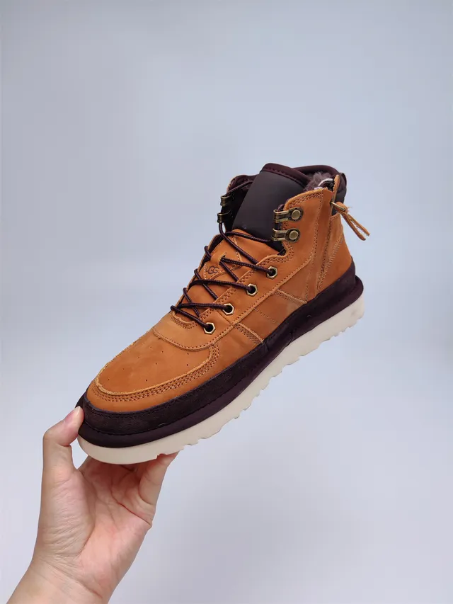 UGG Tan and Burgundy Two-Tone Suede Leather Work Boot 3