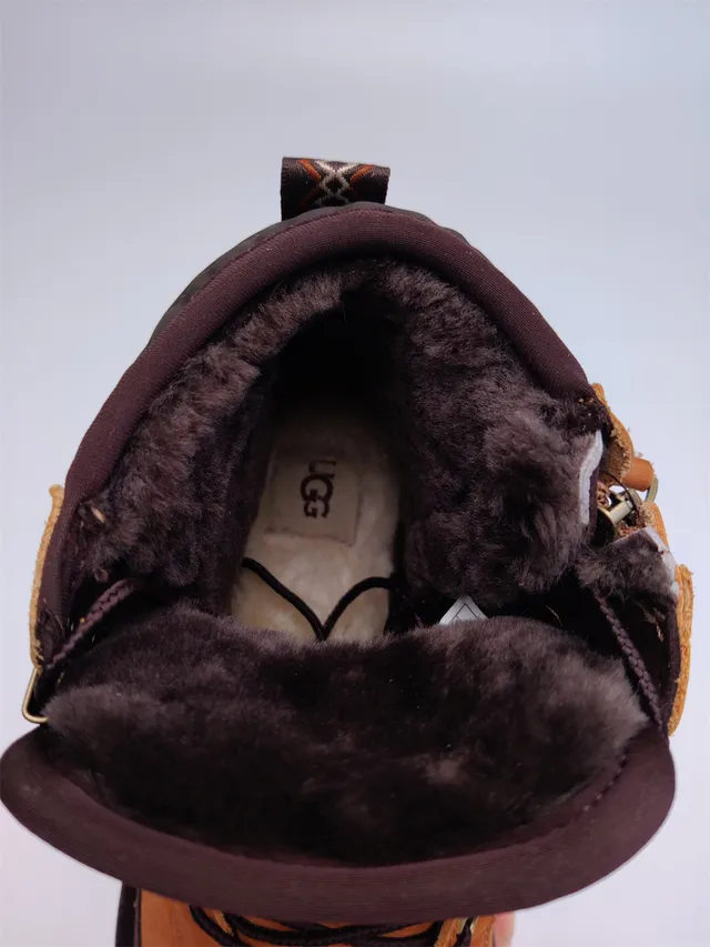 UGG Tan and Burgundy Two-Tone Suede Leather Work Boot 4