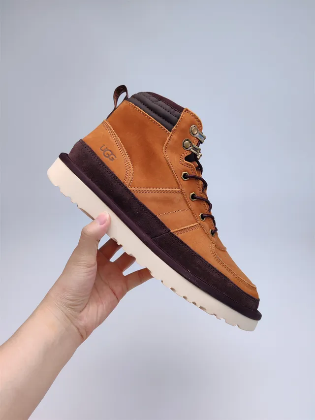 UGG Tan and Burgundy Two-Tone Suede Leather Work Boot 5
