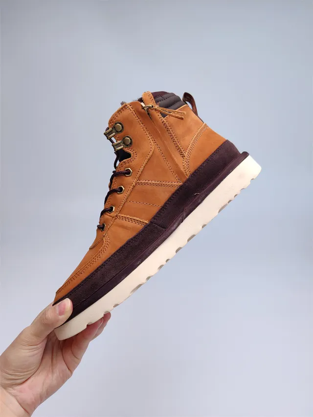 UGG Tan and Burgundy Two-Tone Suede Leather Work Boot 9