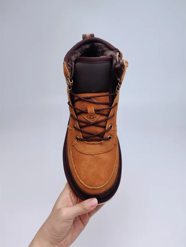 UGG Tan and Burgundy Two-Tone Suede Leather Work Boot 12