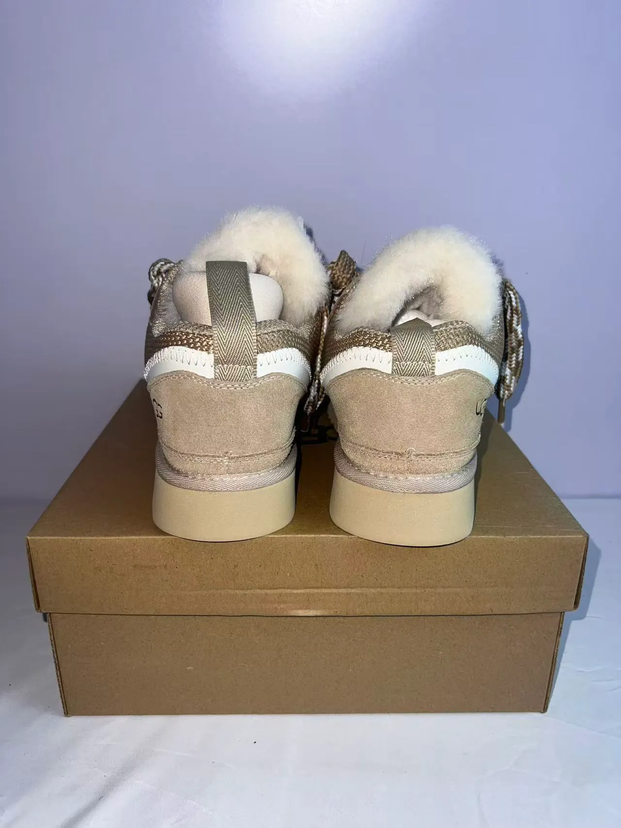 UGG Tasman Beige Shearling-Lined Platform Lifestyle Sneaker 4