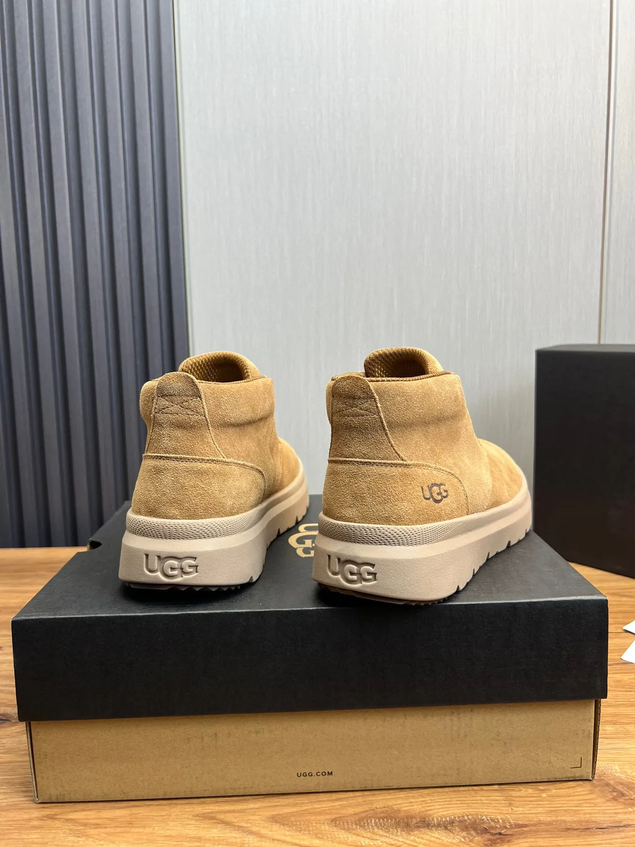 UGG Tasman Beige Suede Upper Platform Sole Ankle Boots 5