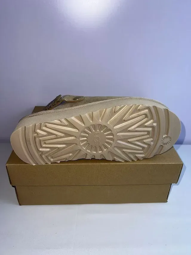 UGG Tasman Beige White Suede Upper Shearling-Lined Casual Shoes 3