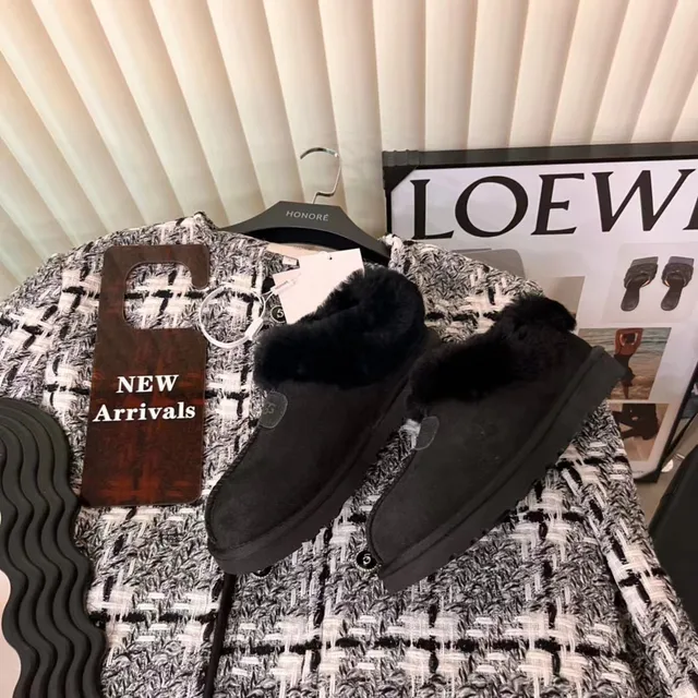 UGG Tasman Black Shearling-Lined Slip-On Casual Shoes 3
