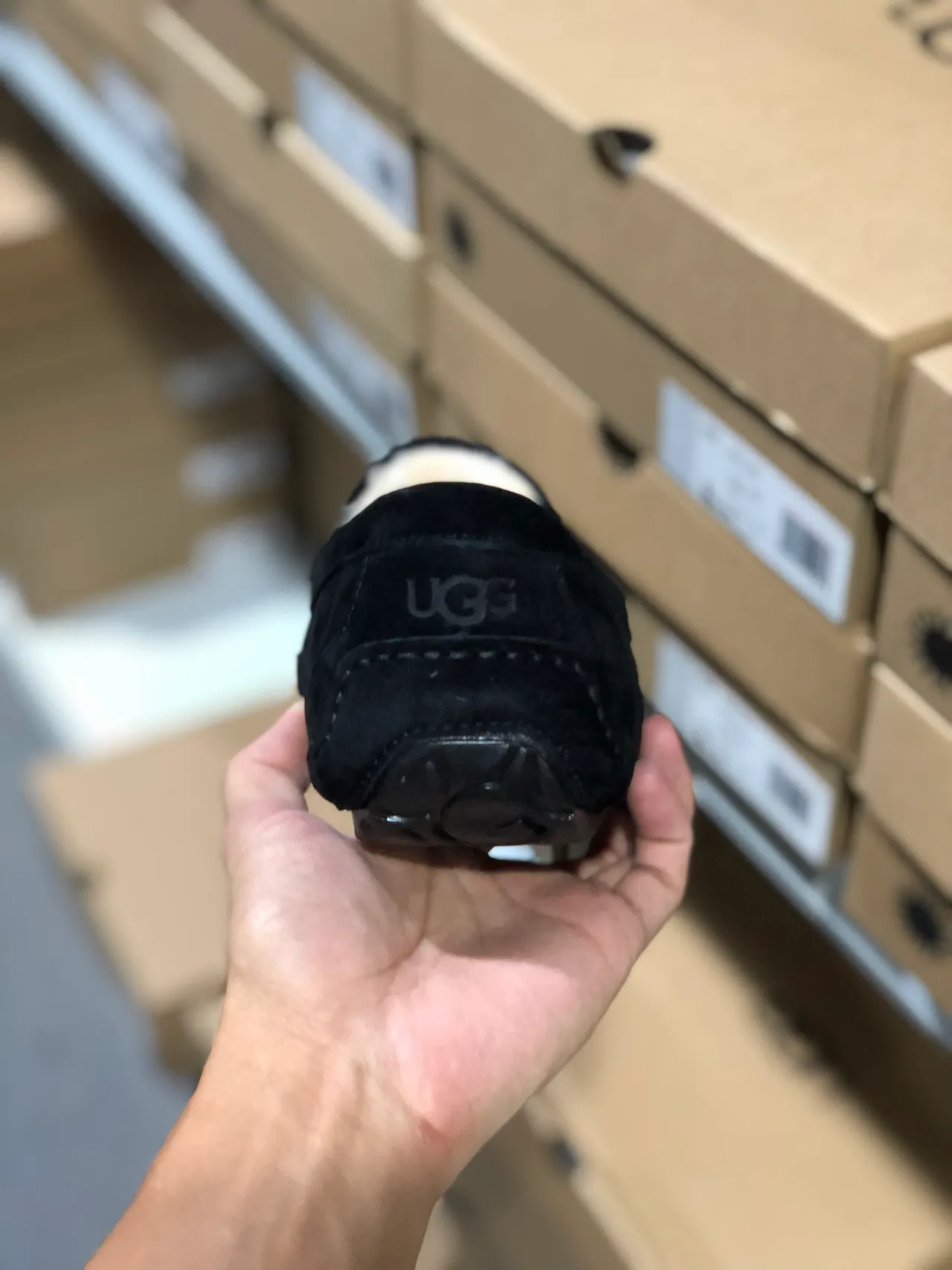 UGG Tasman Black Suede Shearling-Lined Loafers 3