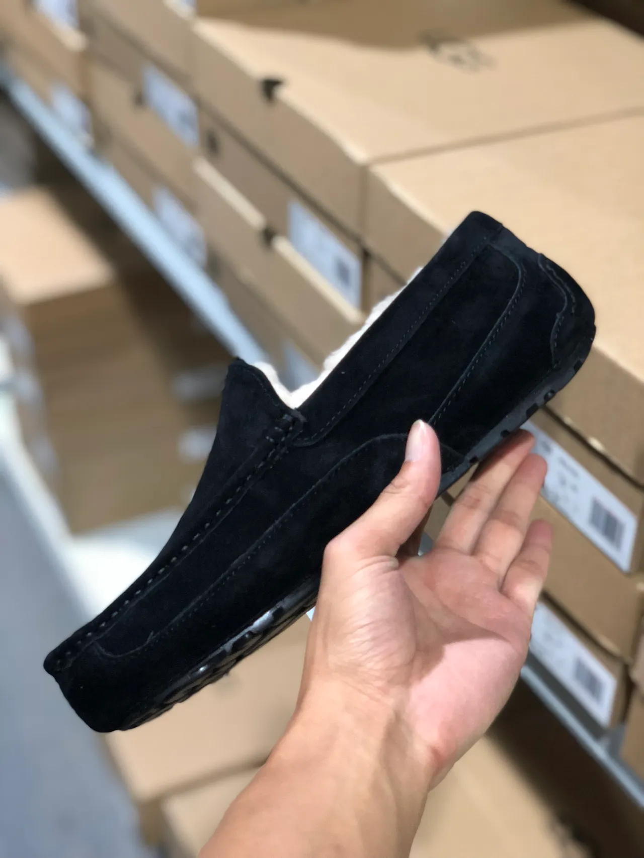 UGG Tasman Black Suede Shearling-Lined Loafers 4