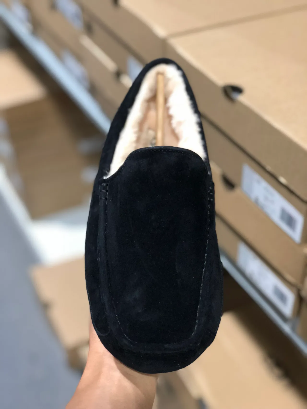 UGG Tasman Black Suede Shearling-Lined Loafers 5