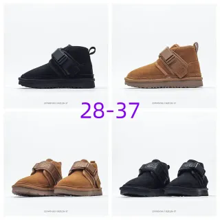 UGG टासमैन काला सूड स्ट्रैप स्नो बूट्स