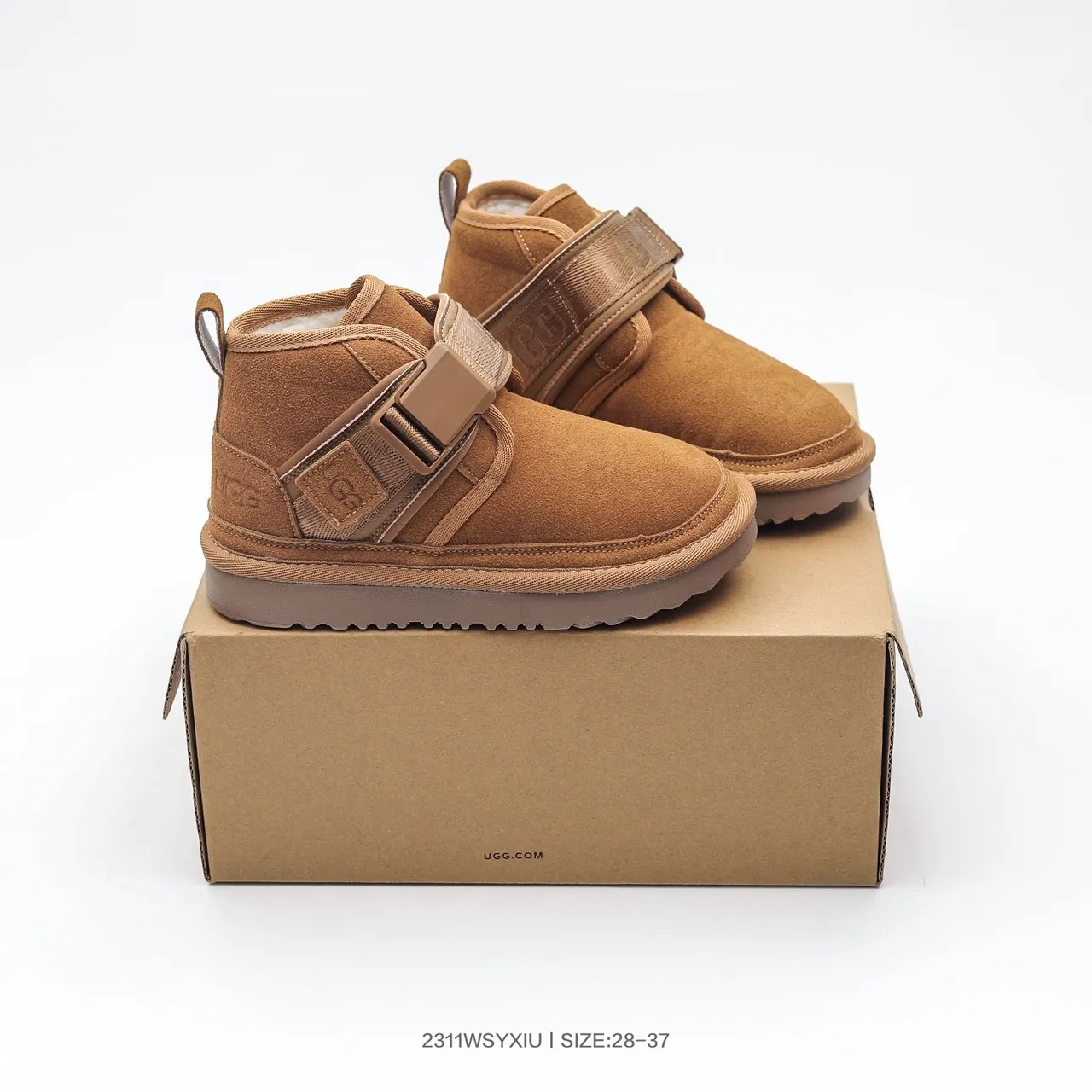 UGG Tasman Black Suede Strap Snow Boots 3