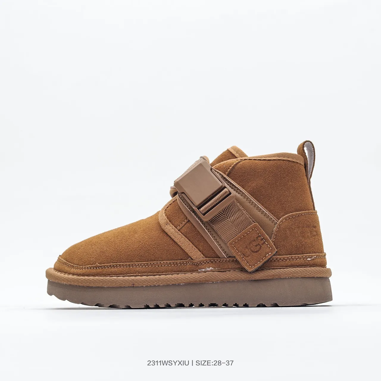 UGG Tasman Black Suede Strap Snow Boots 5