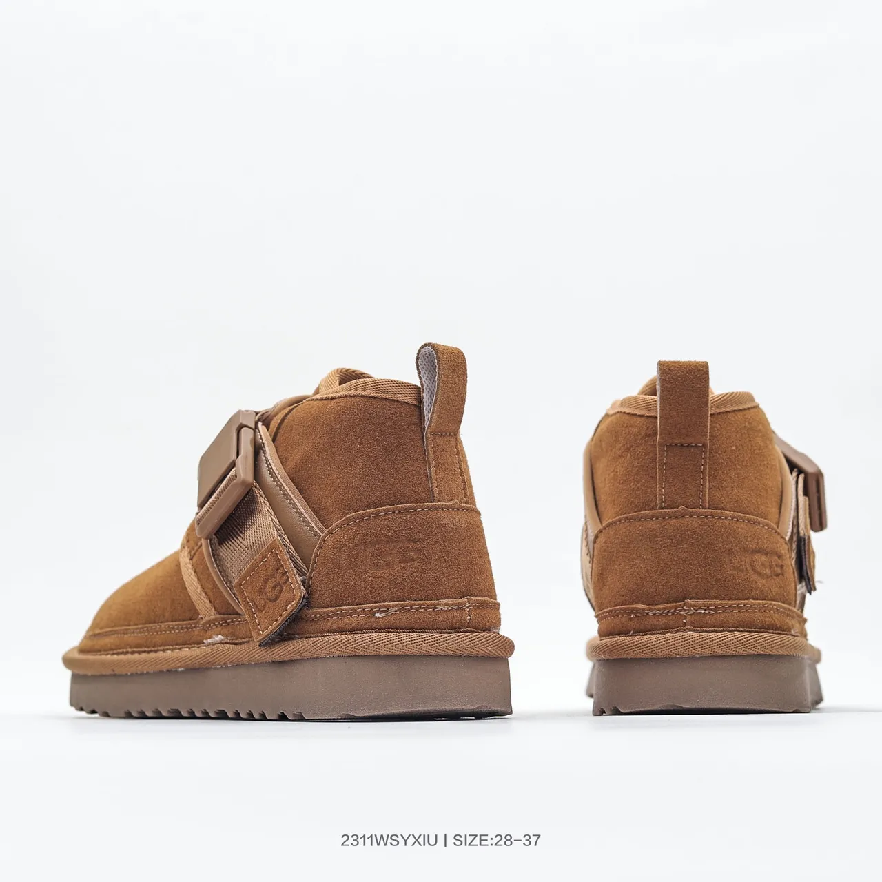 UGG Tasman Black Suede Strap Snow Boots 7
