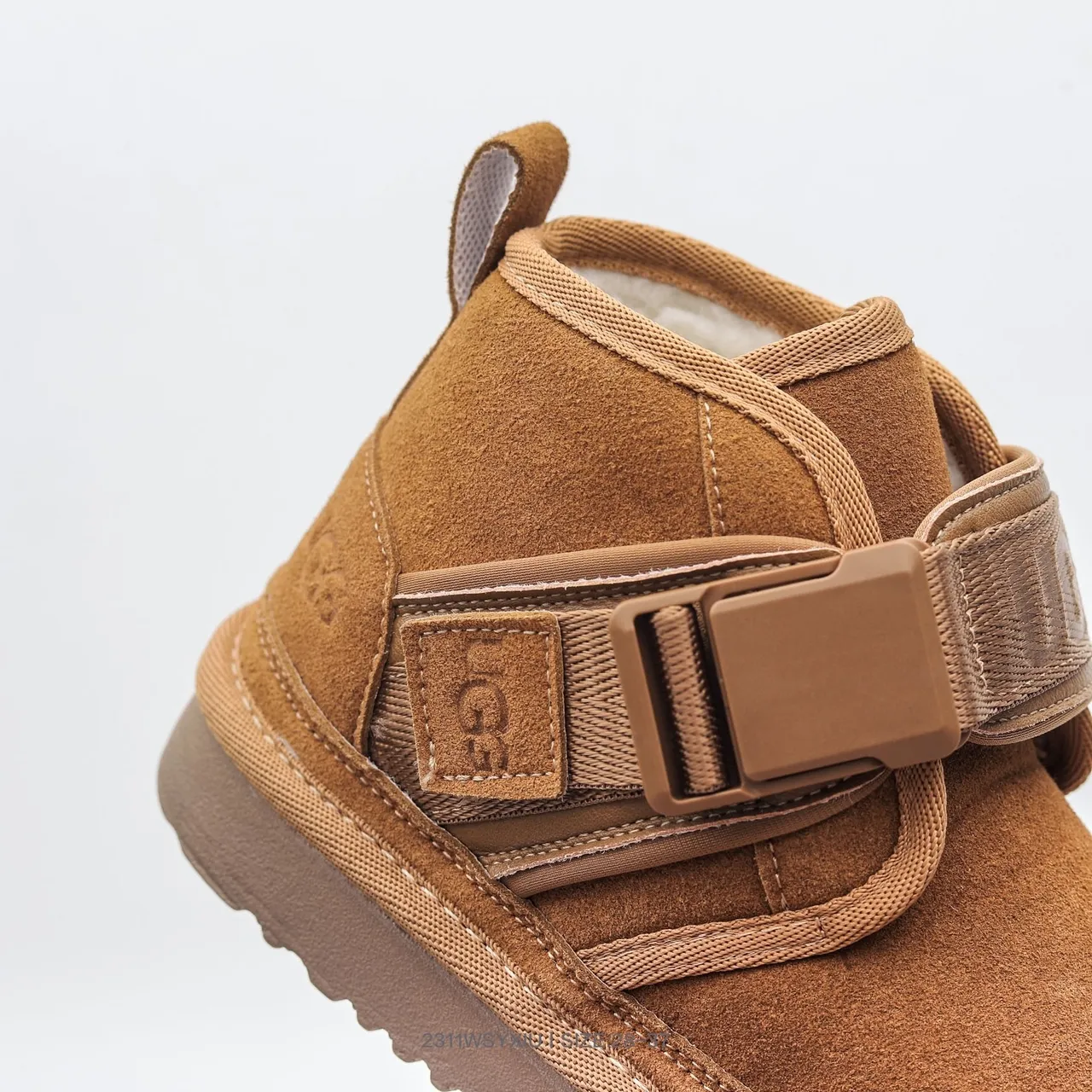 UGG Tasman Black Suede Strap Snow Boots 9