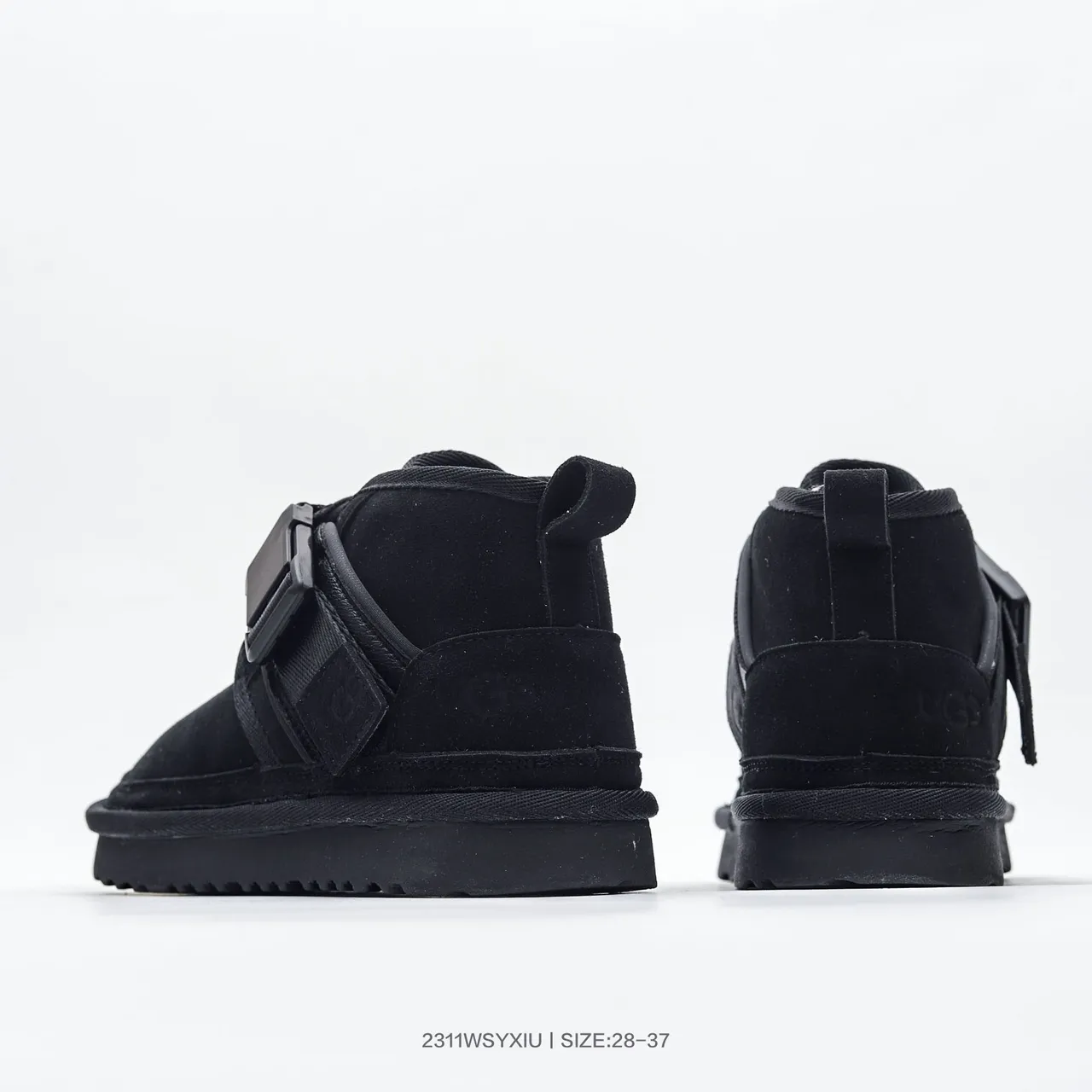 UGG Tasman Black Suede Strap Snow Boots 15