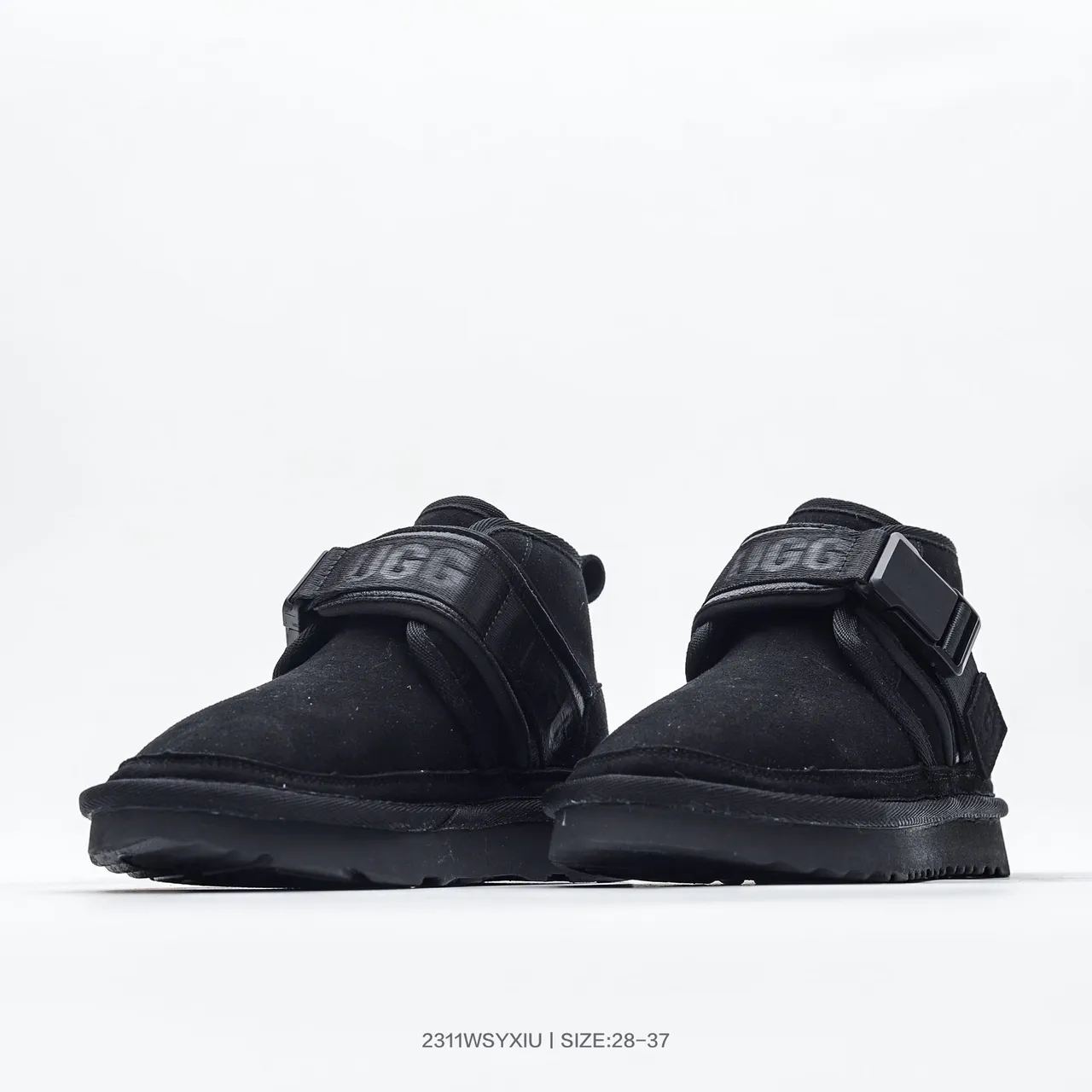 UGG Tasman Black Suede Strap Snow Boots 17