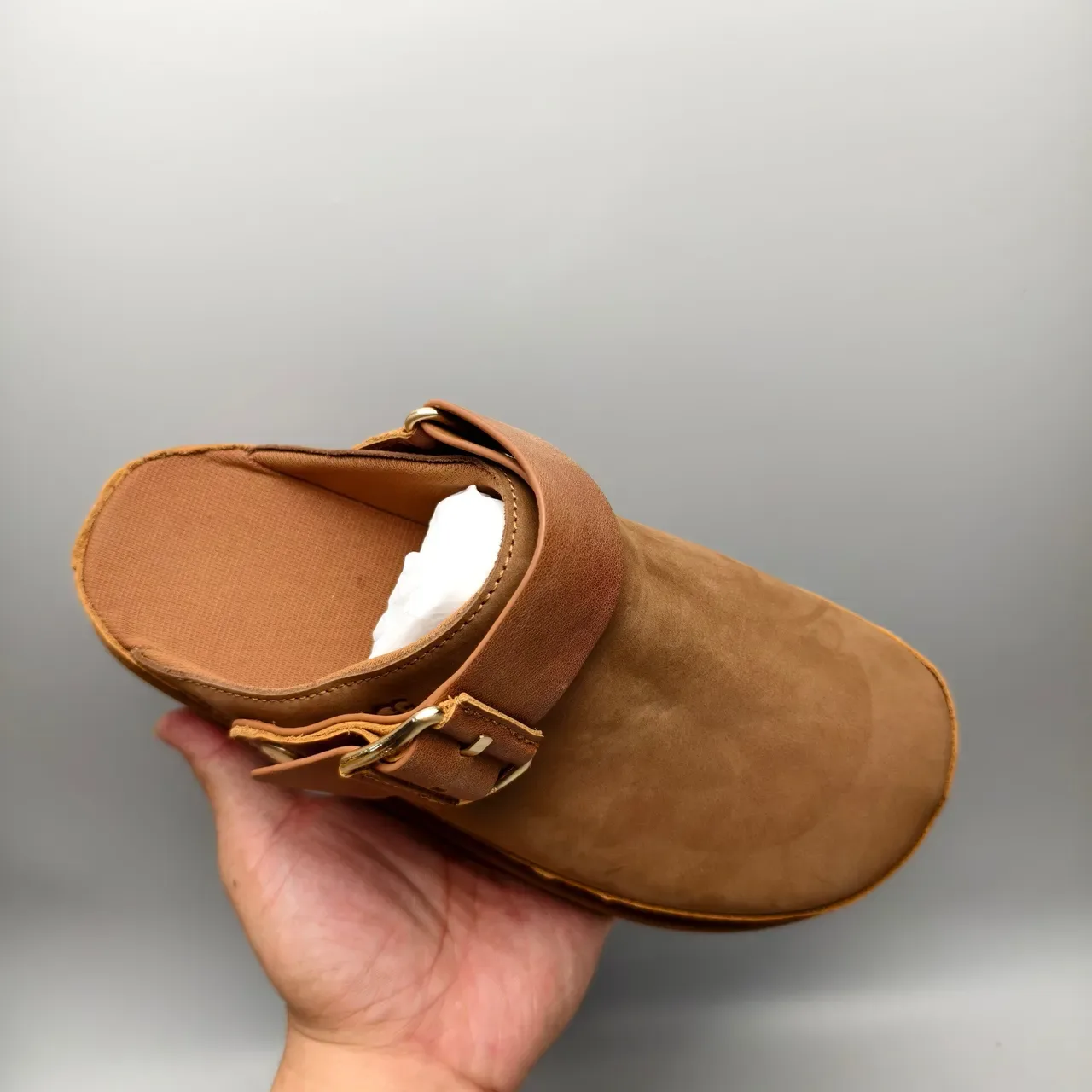UGG Tasman Brown Beige Suede Upper Buckle Strap Casual Shoes 3