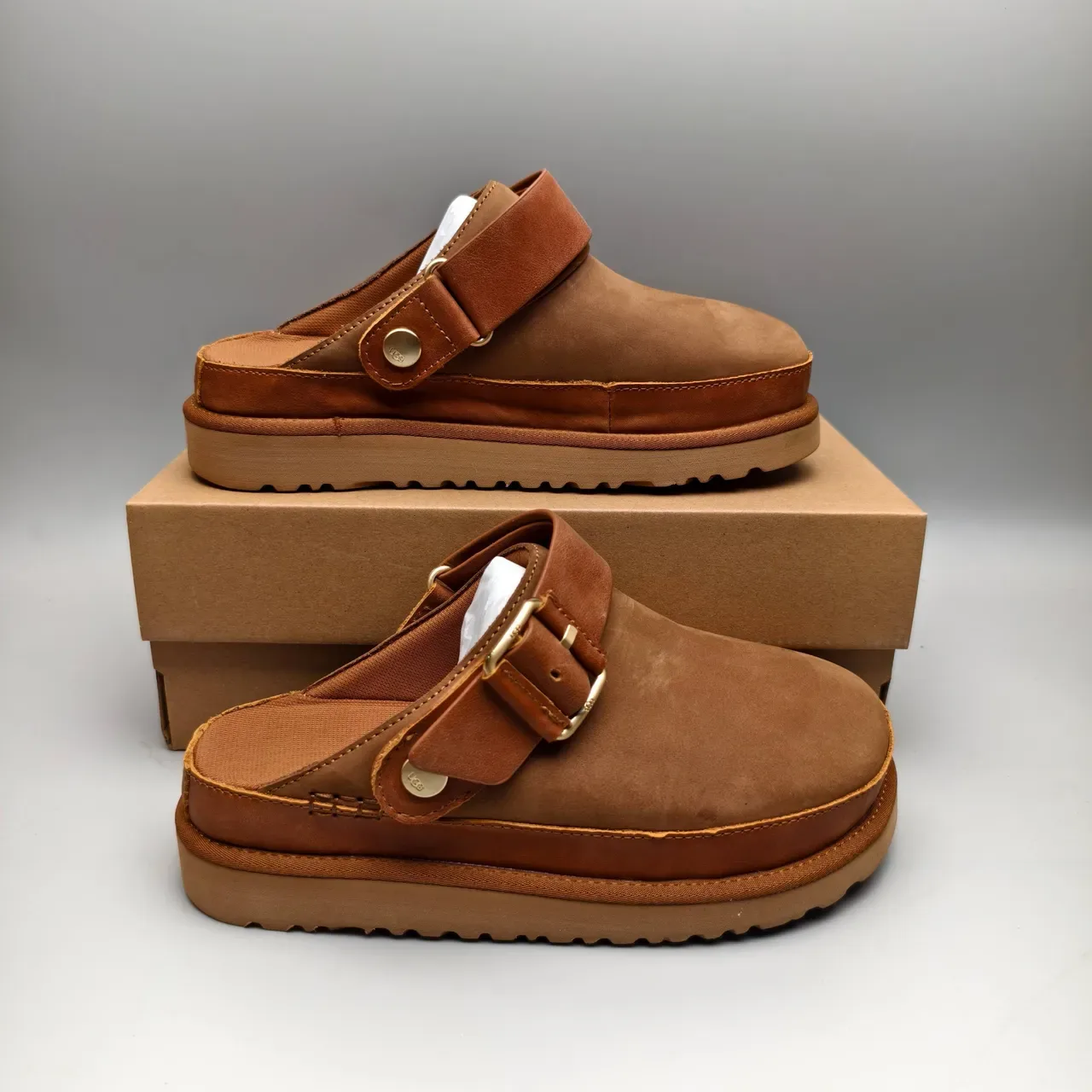 UGG Tasman Brown Beige Suede Upper Buckle Strap Casual Shoes 5